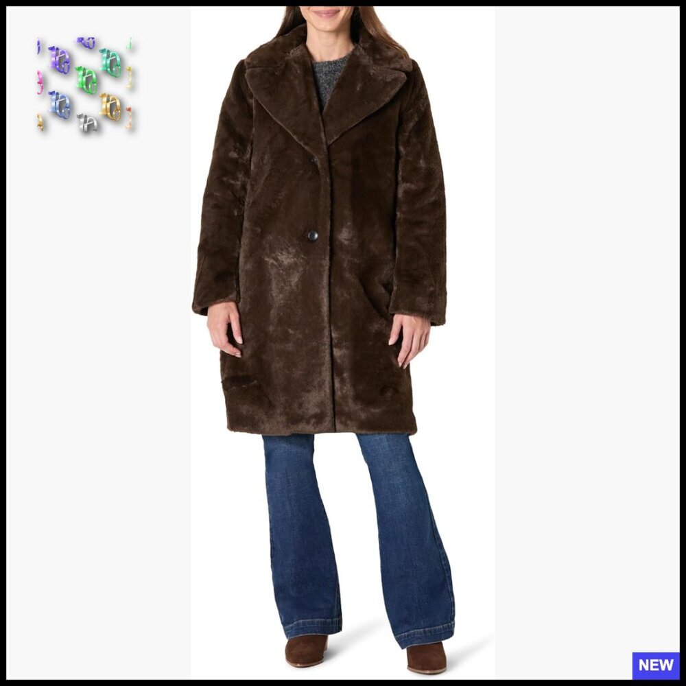 Relaxed Fit Faux Fur Coat Oversized Chic Lapel Collar Winter Outerwear